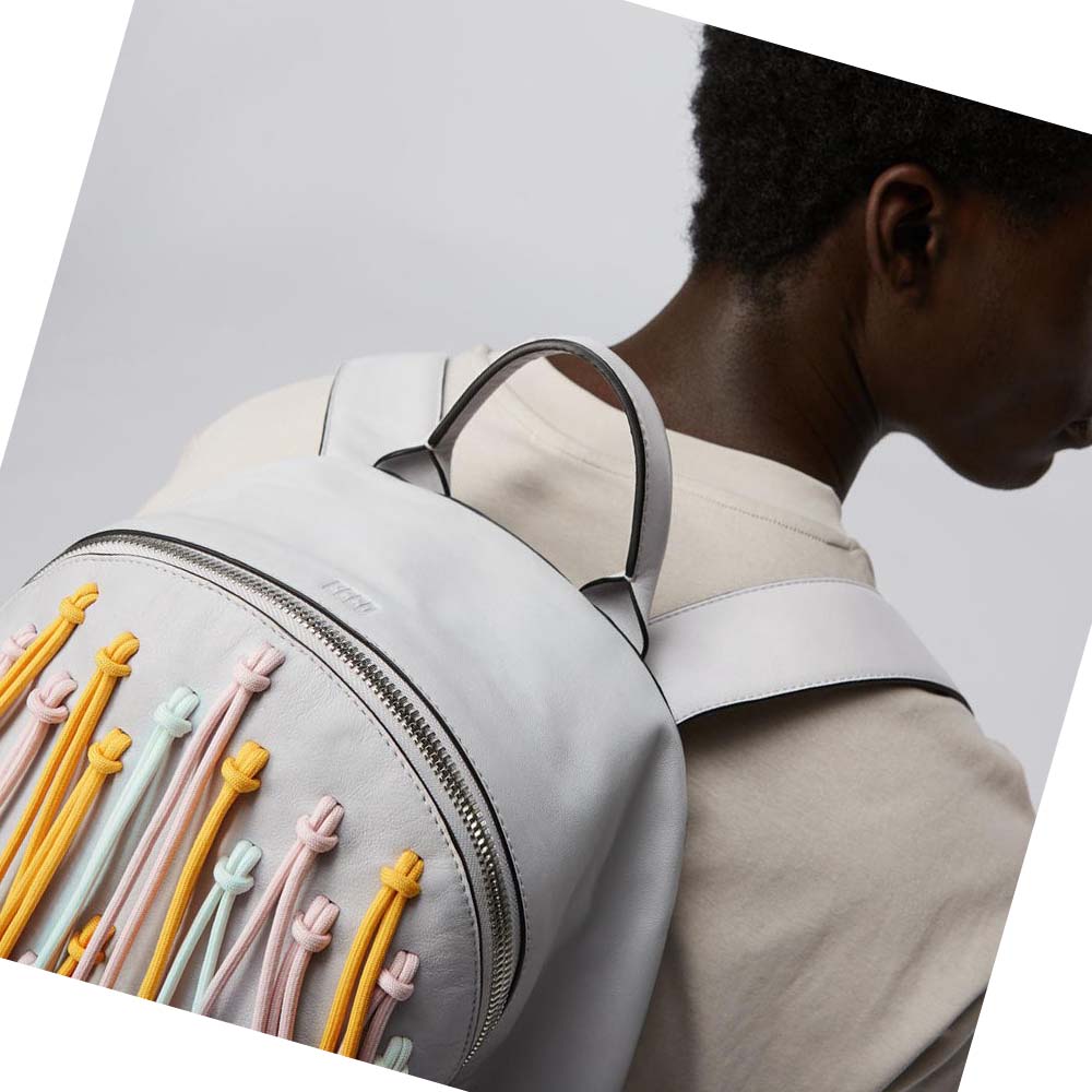 Men's Ecco LACE ROUND Backpacks White / Multicolor | Canada 680OKI